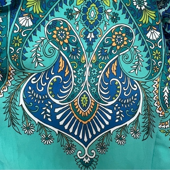 Boston Proper Paisley Print Ruffle High Neck Maxi Dress size - Picture 10 of 14